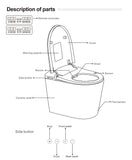 Rimless Flush Smart Toilet Wall Hung with Auto Open Bidet Seat & In-Wall Cistern | Blushtaps