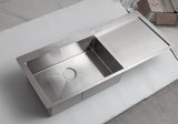 2024 Brushed Copper Gunmetal single long bowl drainer stainless steel 304 kitchen sink