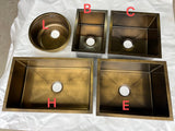 2026 Luxury Vintage Antique Brass Gold Kitchen Sink | 304 Stainless Steel | Single Bowl | PVD Finish