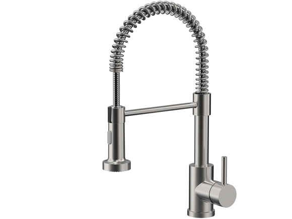 2026 Brushed stainless steel 304 pull out with spray function spring kitchen mixer tap faucet
