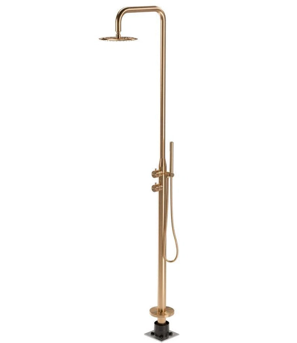 Brushed Copper color Marine Grade 316s Full Solid stainless steel Made Free Standing  shower set with hand held shower head (Copy) (Copy)