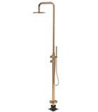 Brushed Copper color Marine Grade 316s Full Solid stainless steel Made Free Standing  shower set with hand held shower head