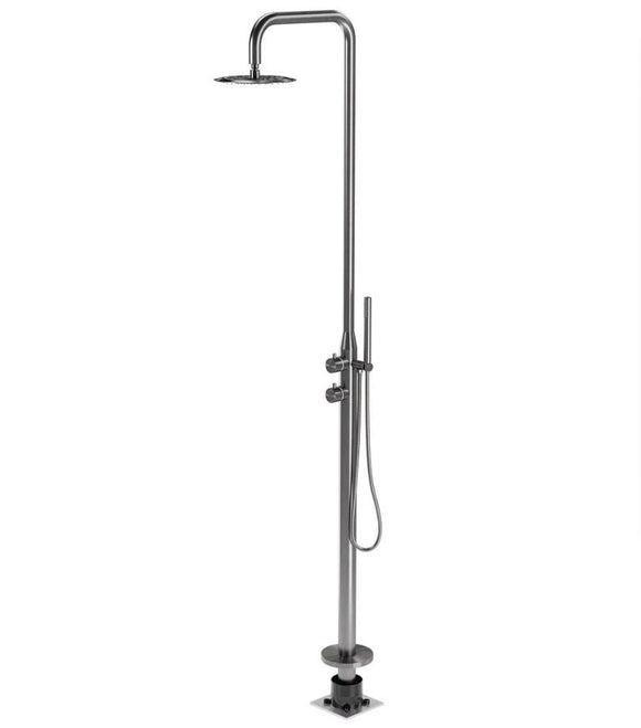 Gunmetal color Marine Grade 316s Full Solid stainless steel Made Free Standing  shower set with hand held shower head