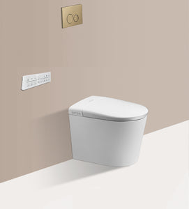 Rimless Flush Smart Toilet Wall Hung with Auto Open Bidet Seat & In-Wall Cistern | Blushtaps