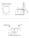 Rimless Tornado Wall Hung Flush Smart Toilet with Slim Bidet Seat & In-Wall Cistern | Blushtaps