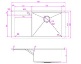 Gunmetal stainless steel Kitchen Sink | 304 Stainless Steel | Single Bowl 980*500*250  mm | PVD Finish