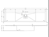 1550 mm single bowl with double sided drainer board