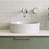 Matte White Arrow Round 360 mm on top counter basin porcelain sink