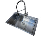 2026 Brushed stianless steel 304 single large bowl kitchen sink hand made 1.5 mm with tap hole 840 mm