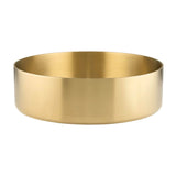 Brushed Brass Gold Plain Round 360 mm on top counter basin stainless steel sink