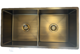 Antique brass Gold Kitchen Sink | 304 Stainless Steel | Double Bowl 860*450*220  mm | PVD Finish