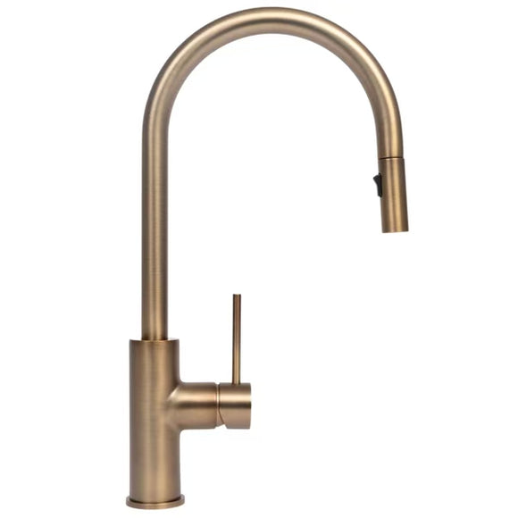 2025 Brushed Antique Brass Gold Pull out Kitchen tap solid stainless steel made
