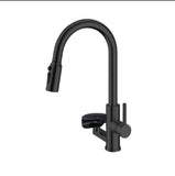 Pull out kitchen mixer with Cup Rinser and Filter Water outlet Brushed Stainless steel Color