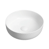 Matte White Dimple Round 360 mm on top counter basin porcelain sink
