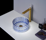2027 Ultra Modern Hotel Style Glass Wash Mini 300 mm Round Transparent basin counter top counter top Transparent Crystal