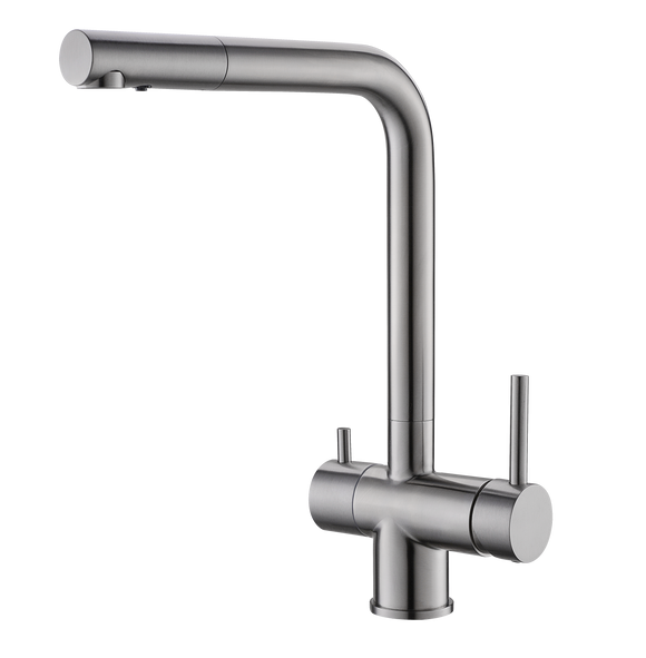 2027 Brushed Gunmetal Pull out Kitchen tap solid stainless steel made
