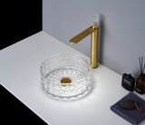 2027 Ultra Modern Hotel Style Glass Wash Mini 300 mm Round Transparent basin counter top counter top Transparent Crystal