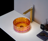2027 Ultra Modern Hotel Style Glass Wash Mini 300 mm Round Transparent basin counter top counter top Transparent Crystal