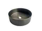 Brushed Nickel Fulted Round 360 mm on top counter basin stainless steel sink