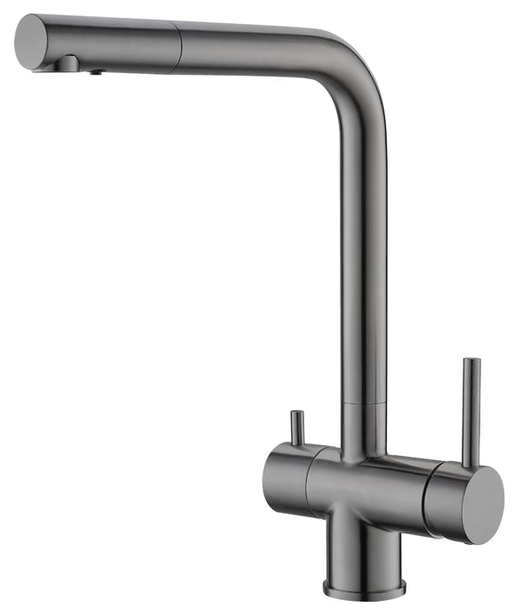 2025 Brushed Gunmetal Pull out Kitchen tap solid stainless steel made
