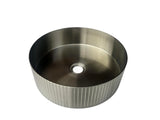 Brushed Nickel Fulted Round 360 mm on top counter basin stainless steel sink