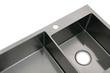 2025 Premium Gunmetal Double Bowl Kitchen Sink | 304 Stainless Steel | Right Drainer | Undermount/Topmount