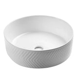 Matte White Arrow Round 360 mm on top counter basin porcelain sink