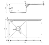 Antique brass Gold Kitchen Sink | 304 Stainless Steel | Single Bowl 1070*450*250 mm | PVD Finish