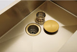 Single Burnished brushed gold copper stainless steel kitchen sink hand trough 450*450*280 mm Deep