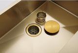 Single Burnished brushed gold copper stainless steel kitchen sink hand trough 450*450 mm