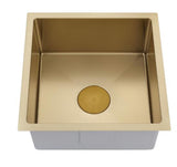 Single Burnished brushed gold copper stainless steel kitchen sink hand trough 450*450 mm