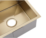 Single Burnished brushed gold copper stainless steel kitchen sink hand trough 450*450*280 mm Deep