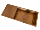 Brushed brass gold Copper Gunmetal single long bowl with drainer stainless steel 304 kitchen sink NEW