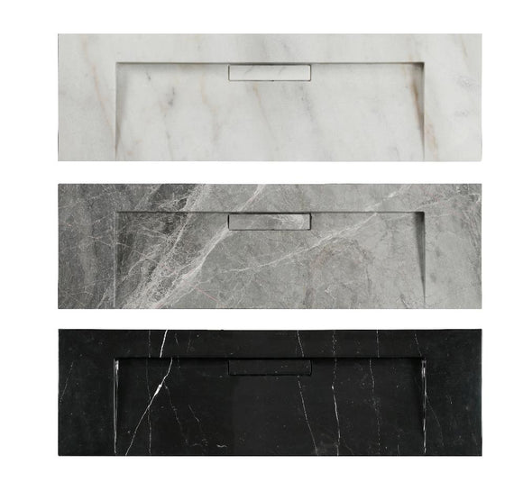 2023 Hand Crafted Marble Nature stone wash basin Carrara White Matt Grey Gloss Black wall hung