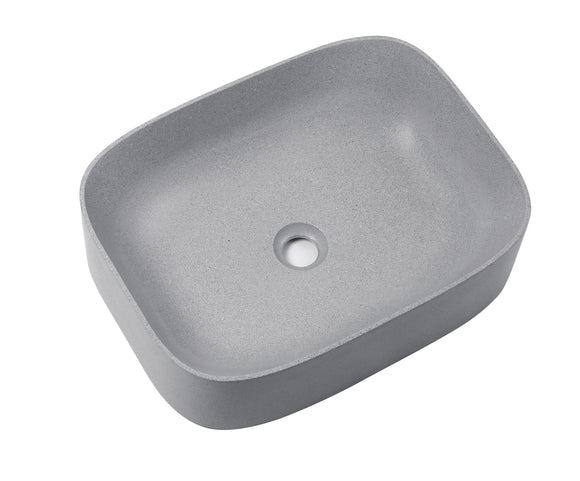 Ultra Modern concrete cement wash basin counter top Matt Light Grey rectangle basin 2022