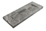 Copy of Hand Crafted Marble nature stone wash Basin Hermès matt grey wall hung 1500*450