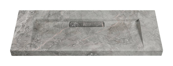 Copy of Hand Crafted Marble nature stone wash Basin Hermès matt grey wall hung 1500*450