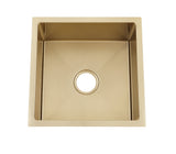 Single Burnished brushed gold copper stainless steel kitchen sink hand trough 450*450*280 mm Deep