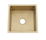Single Burnished brushed gold copper stainless steel kitchen sink hand trough 450*450 mm