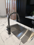 PVD Brushed Gunmetal finish stainless steel Made kitchen mixer swivel Pull out spout