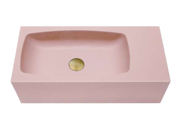 Ultra Modern concrete cement wash basin counter top Wall Hung Square Basin Matt Pink 2022