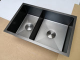 2023 Burnished stainless steel double kitchen sink hand made R10 3 mm thick top mount