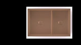 Burnished rose gold brushed copper stainless steel double kitchen sink hand made R10 3 mm thick top mount