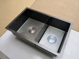 2023 Burnished stainless steel double kitchen sink hand made R10 3 mm thick top mount