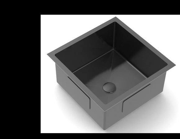 Single Burnished Gunmetal PVD electroplated stainless steel kitchen sink hand trough 450*450 mm