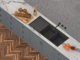 Burnished Brusehd Brass gold stainless steel double bowl kitchen sink with drainer r10 mm