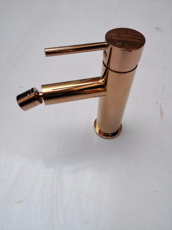 Round Gloss rose gold copper  Bidet Mixer Tap Faucet Adjustable Aerator