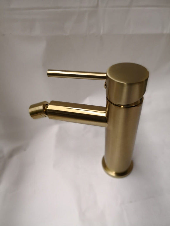 Brushed brass gold Round Matte Black Bidet Mixer Tap Faucet Adjustable copper