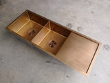 Burnished Brass Gold Black Copper stainless steel double kitchen sink hand made