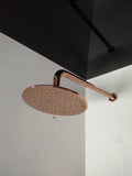 Rose gold copper  matt black shower head set 200 mm round wall arm new mixer